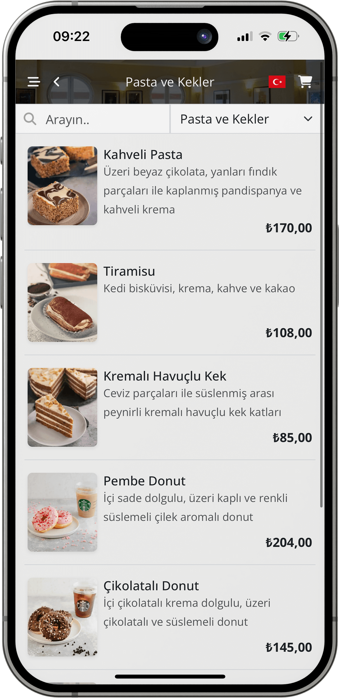 MenuCepte ürün yönetimi